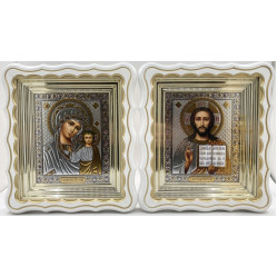 Иконы "Винчающая пара" лит. прямая роза, бел., пат. зол. 27х24см