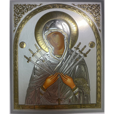 Икона Богородицы "Семистрельная" (Греция) 18х15см