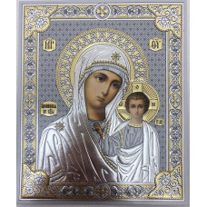 Икона Богородицы "Казанская" (сер. фон.) 18х15
