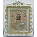 Иконы "Винчающая пара" лит. купол жел. блок, бел., пат. зол. 30х24см