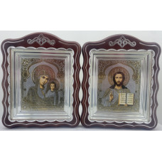 Иконы "Винчающая пара" лит. купол цветок, кор., пат. ср. 30х24см