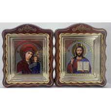 Иконы "Винчающая пара" лит. цветная, кор., пат. зол. 30х24см