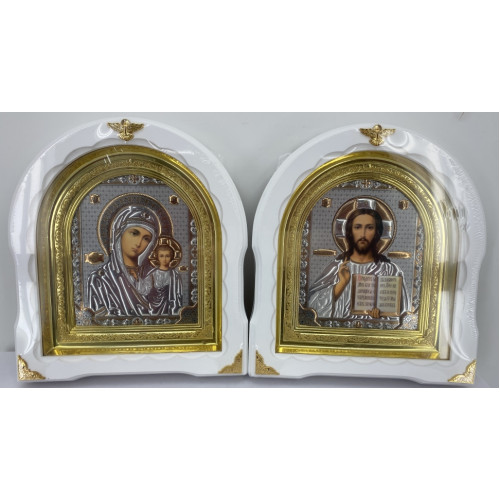 Иконы "Винчающая пара" ((лит тисн.) бел. без пат., рам. зол.) 27х25см