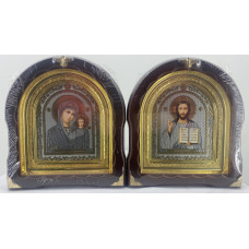 Иконы "Винчающая пара" лит. тыс. корр. без пат. зол. рам. 27х25см