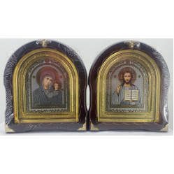Иконы "Винчающая пара" лит. тыс. корр. без пат. зол. рам. 27х25см