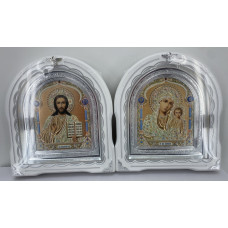 Иконы "Винчающая пара" ((лит. купол жел. блак.) бел. ср. пат. ср. рам.) 27х25см