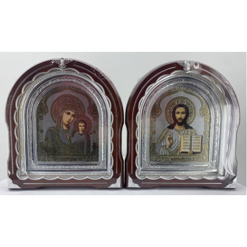 Иконы "Винчающая пара" лит. куп. цветок ср. пат. ср. рам. 27х25см