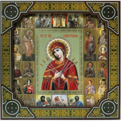Подарочная икона Богородицы "Семистрельная" 26х26см