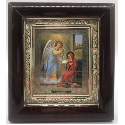 Икона Богородицы "Благовещение" 18,5х17