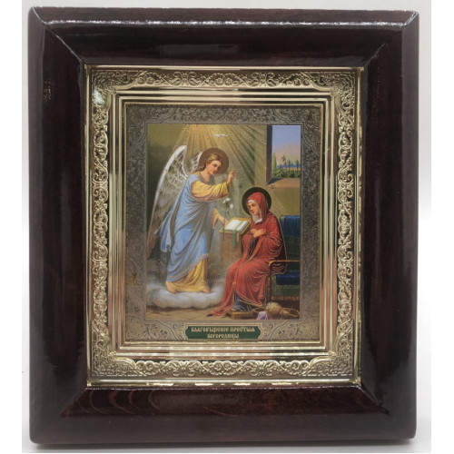 Икона Богородицы "Благовещение" 18,5х17