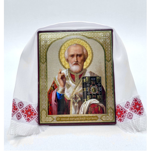 Икона свящ. Николай Чудотворец (без митры) 10x12