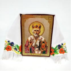 Икона свящ. Николай Чудотворец (жел. фон) 8,5x6