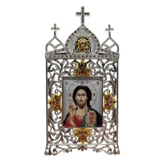 Икона металлическая на подставке 12х6