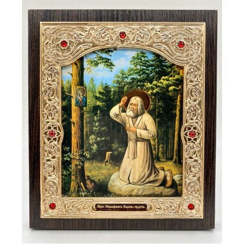 Икона прп. Серафим Саровский (на камне) 15х18