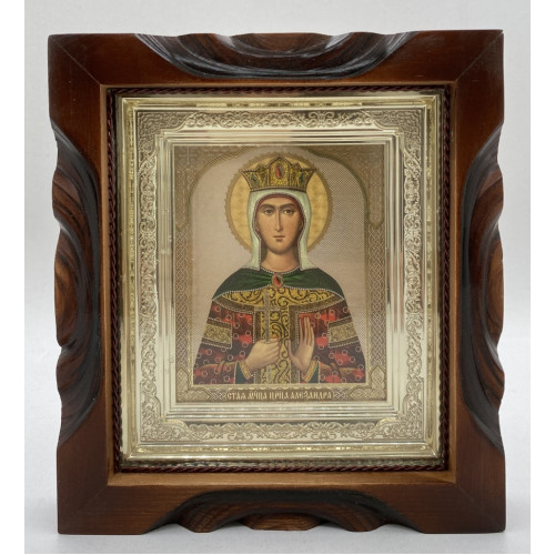 Икона свящ. вмч. и императрица Александра Римская 19х17