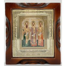 Икона Три святителя: Василий Великий, Григорий Богослов и Иоанн Златоуст 19х17