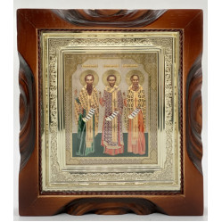 Икона Три святителя: Василий Великий, Григорий Богослов и Иоанн Златоуст 19х17