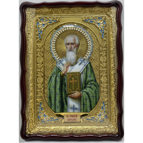 Икона св. Григорий Богослов 61х82см блак. эмал.