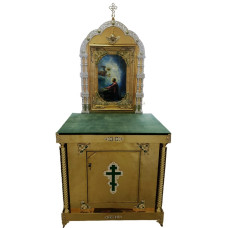 Жертвенный киот (малый крест), с иконой 80х100 (высота 98,5-220см)