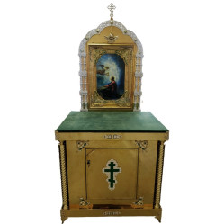 Жертвенный киот (малый крест), с иконой 80х100 (высота 98,5-220см)