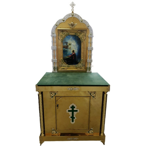 Жертвенный киот (малый крест), с иконой 80х100 (высота 98,5-220см)