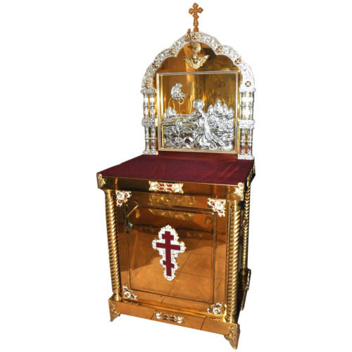 Жертвенный киот (малый крест), на две колонны, с иконой 70x80 (высота 98,5-220см)