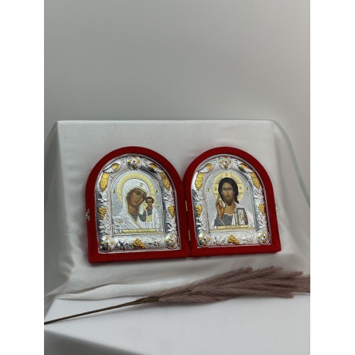 Икона складная в бархате