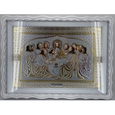 Икона Тайна Ужин 55х41см, (бел. рам.) патина