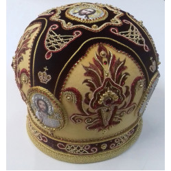 Митра "Огонек" желто - бордовая