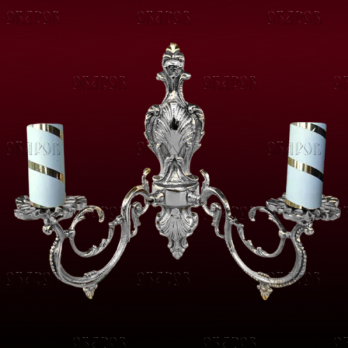 Бра малое, на 2 свечи алюминий