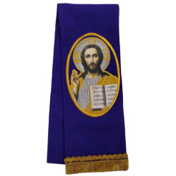 Закладка с иконой Спасителя фиолетовый.