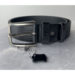 Кожаный тисненый ремень с молитвой, 128см шир.