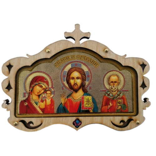 Автомобильный тройник (дер.) 8,5х6,5см