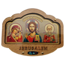 Автомобильный тройник (дер.) в оргстекле 9,8х6см