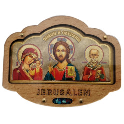 Автомобильный тройник (дер.) в оргстекле 9,8х6см