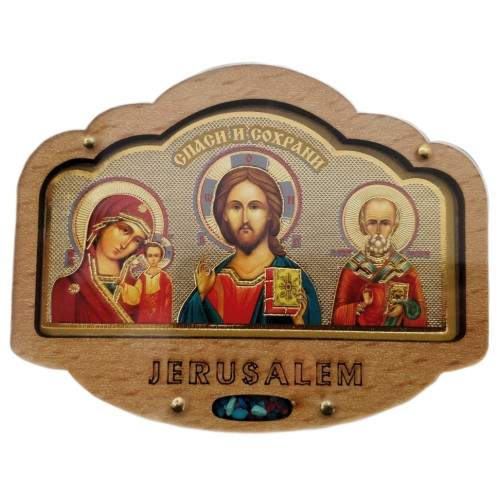 Автомобильный тройник (дер.) в оргстекле 9,8х6см