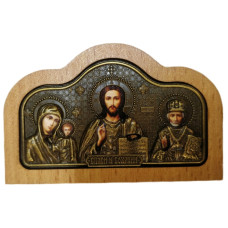 Автомобильный тройник (метал.+дер.) золот. 8х5