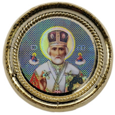 Икона круглая косичка, на липучке (с), Ф 4,5см