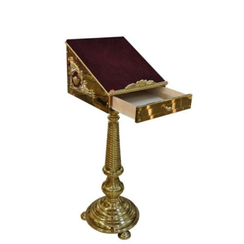 Аналой кафедра, с ящиком, 43,5х43,5, (Высота 126-106см)