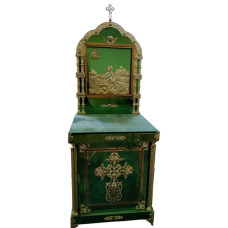 Жертвенный киот (малый крест), на 3 колонны, с иконой 80х70 (высота 98,5-220см)