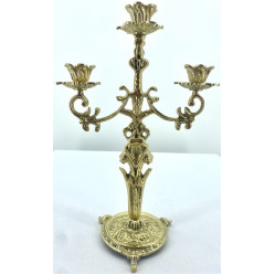 Подсвечник настольный, на 3 свечи, латунь №11 - 1