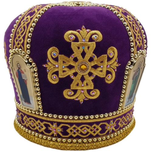 Митра "Крест" фиолетовая