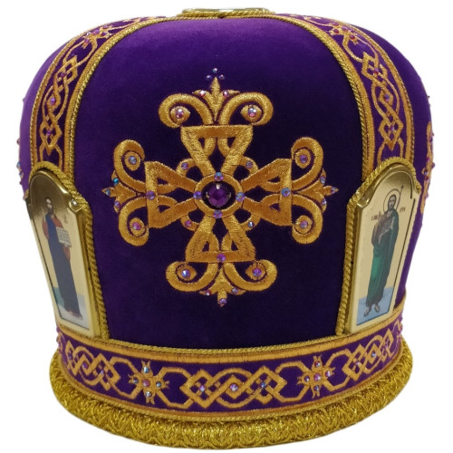 Митра "Xрест" фиолетовая