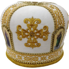 Митра "Xрест" белая
