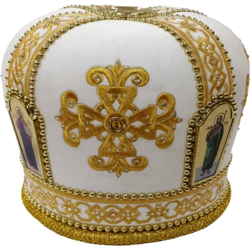 Митра "Xрест" белая