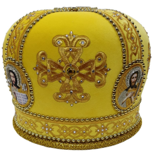 Митра "Xрест" желтая