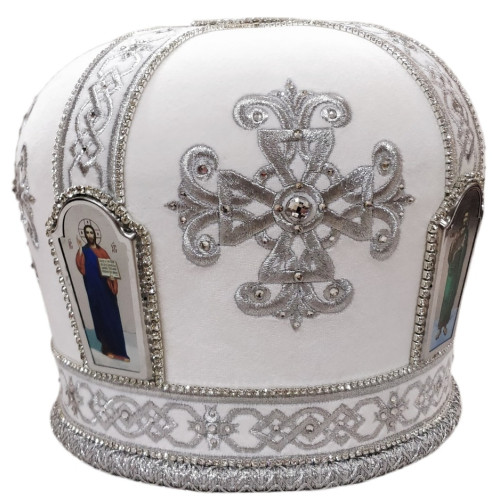 Митра "крест" белая