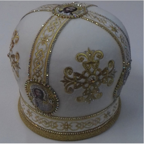 Митра "крест" белая