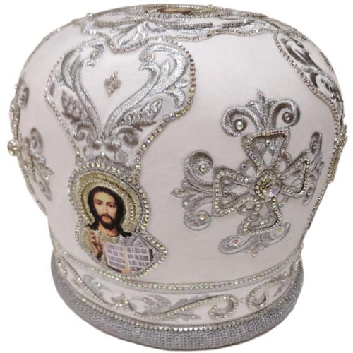 Митра "крест" белая