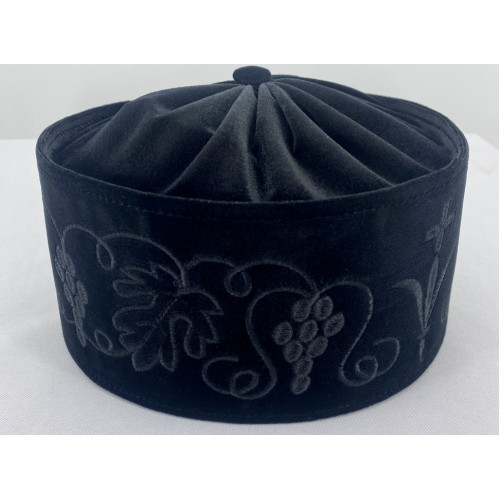 Скуфия греческая, ткань тянучка с вышивкой "виноград"